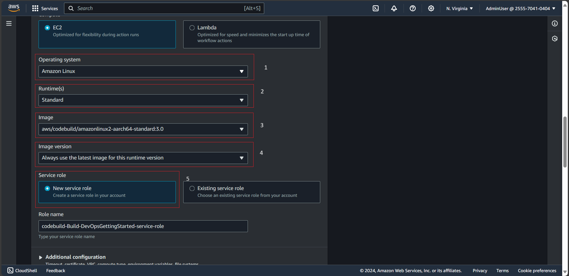 Config AWS Code Build